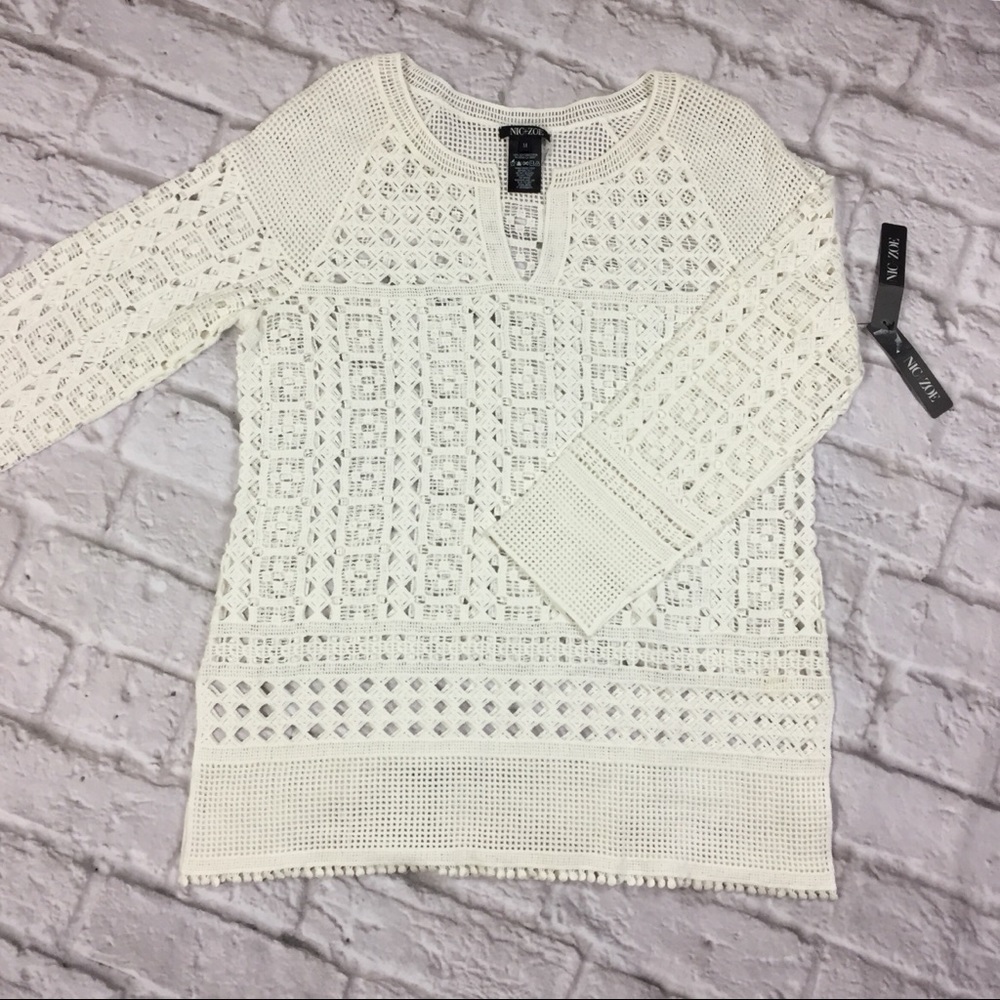 NWT Nic + Zoe Free Spirit Lace Tunic Sz M